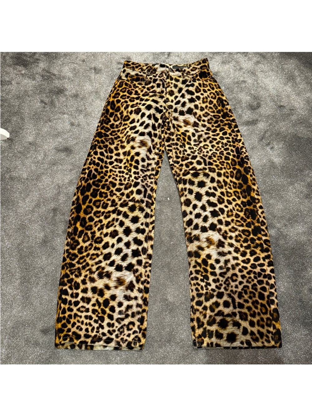 ZARA WOMAN MID-WAIST FLOCKED ANIMAL PRINT TROUSERS LEOPARD - Picture 5 of 6
